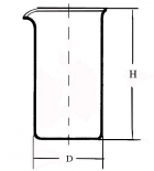 стакан высокий В-1-1000 без делений