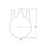 колба круглодонная с 3-мя параллельными горловинами КГП-3-1-1000-29-14-14