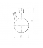 колба круглодонная с 2-мя горловинами под углом КГУ-2-1-250-29/32-19/26 термостойкое стекло