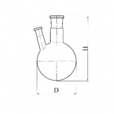 колба круглодонная с 2-мя горловинами под углом КГУ-2-1-500-29-14, термостойкое стекло