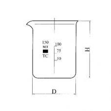 стакан низкий Н-1-1000 ТС  с делением с носиком
