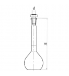 колба мерная 2-250-2, конус 14/23, ГОСТ 1770-74 (с пришлиф. пробкой, с одной меткой, 2 кл.)