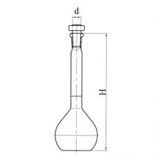 колба мерная 2-250-2, конус 14/23, ГОСТ 1770-74 (с пришлиф. пробкой, с одной меткой, 2 кл.)